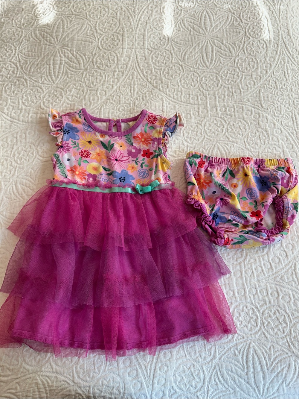 Matilda Jane Floral Multi-Color Toddler Tutu Dress with Matching Bloomers